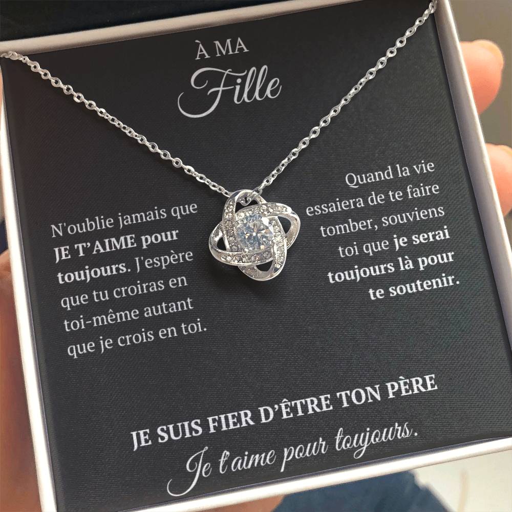 Collier coffret cadeau - "À ma fille, je t'aime pour toujours"