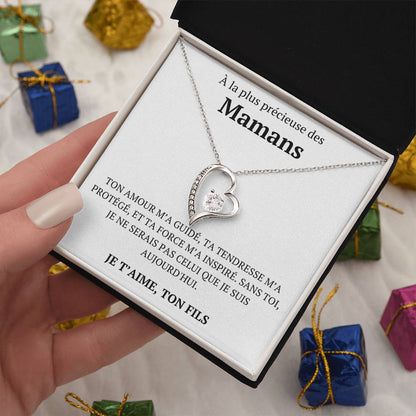 Collier avec un message d'amour "À la plus précieuse des mamans"