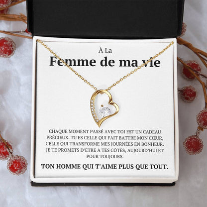 Collier avec un message d'amour "Chaque moment passé avec toi"