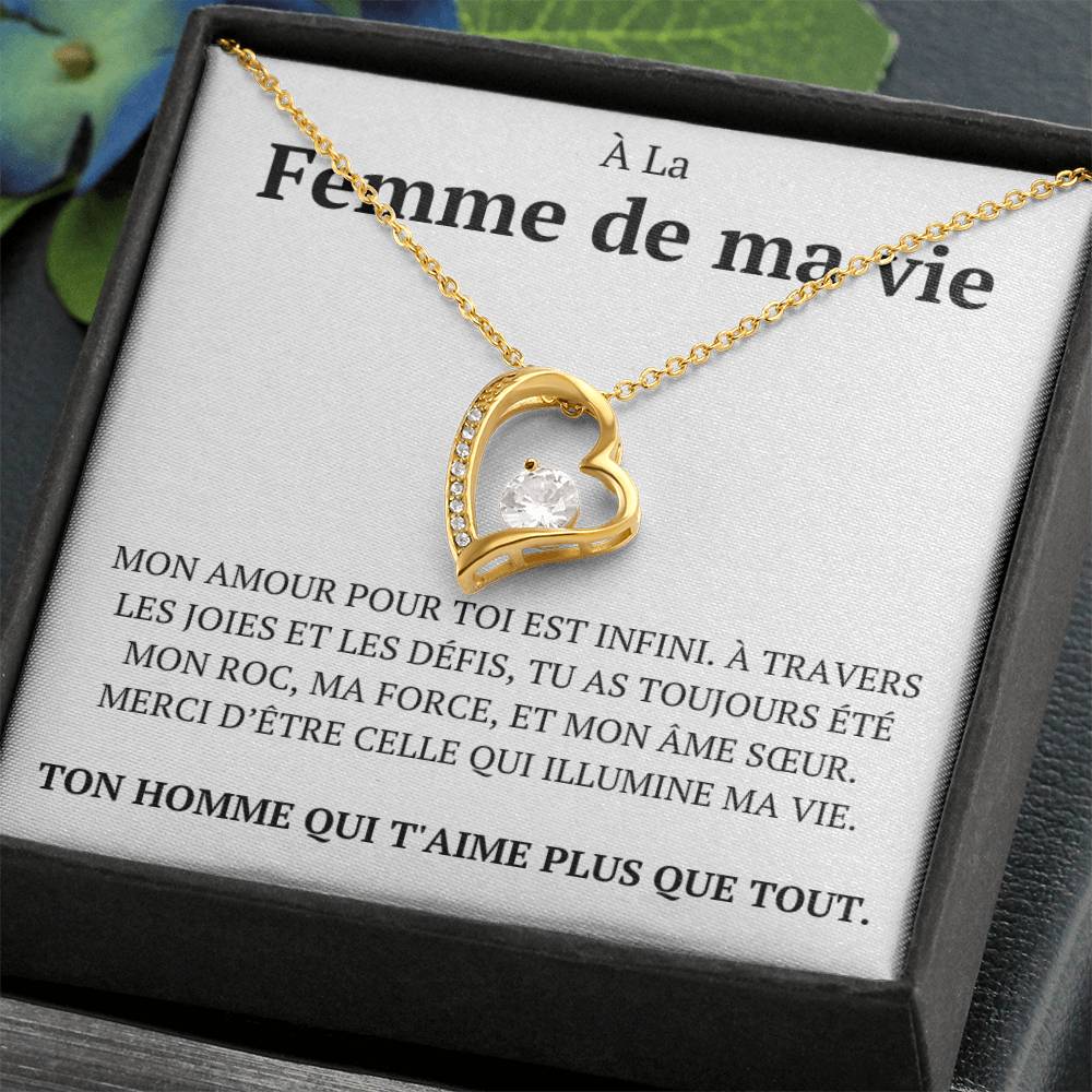 Coffret "À la femme de ma vie" avec un mot d'amour personnalisé