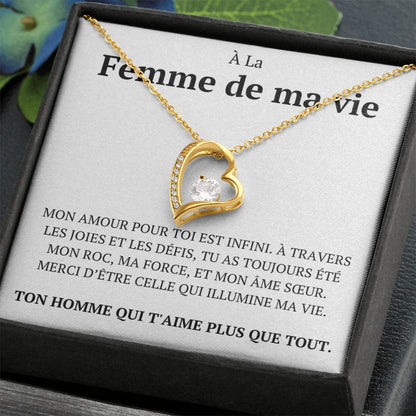 Coffret "À la femme de ma vie" avec un mot d'amour personnalisé